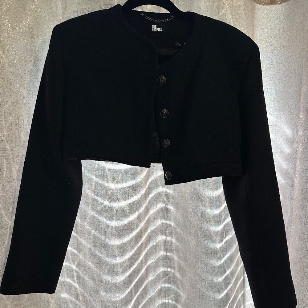 The Kooples Cropped Black Jacket - Size 2 / EU Size 38